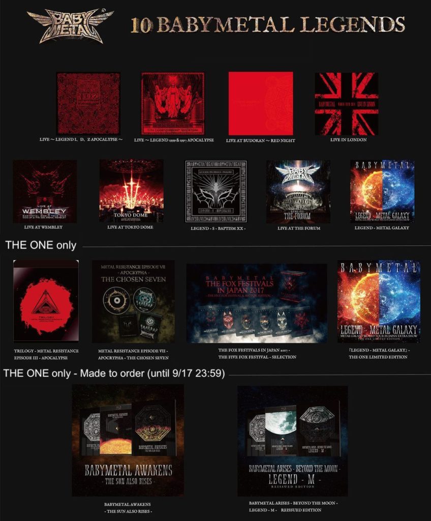 BABYMETAL Announces The “10 BABYMETAL LEGENDS” Will Be Sold On